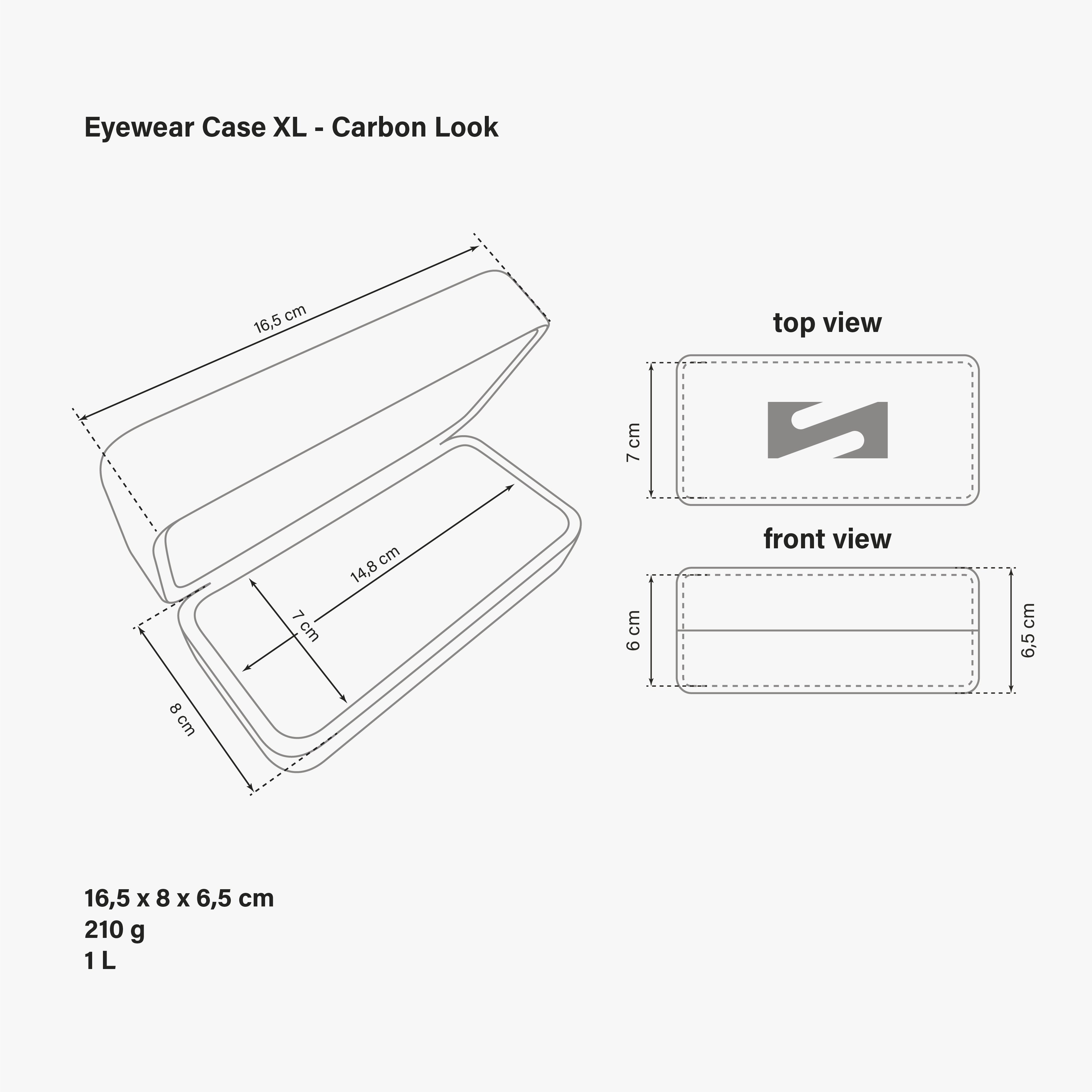 EYEWEAR CASE XL - CARBON LOOK
