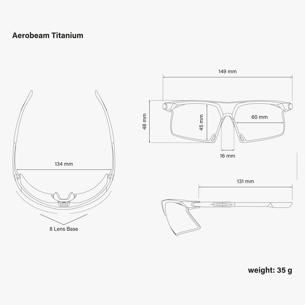 Aerobeam Titanium Dimensions