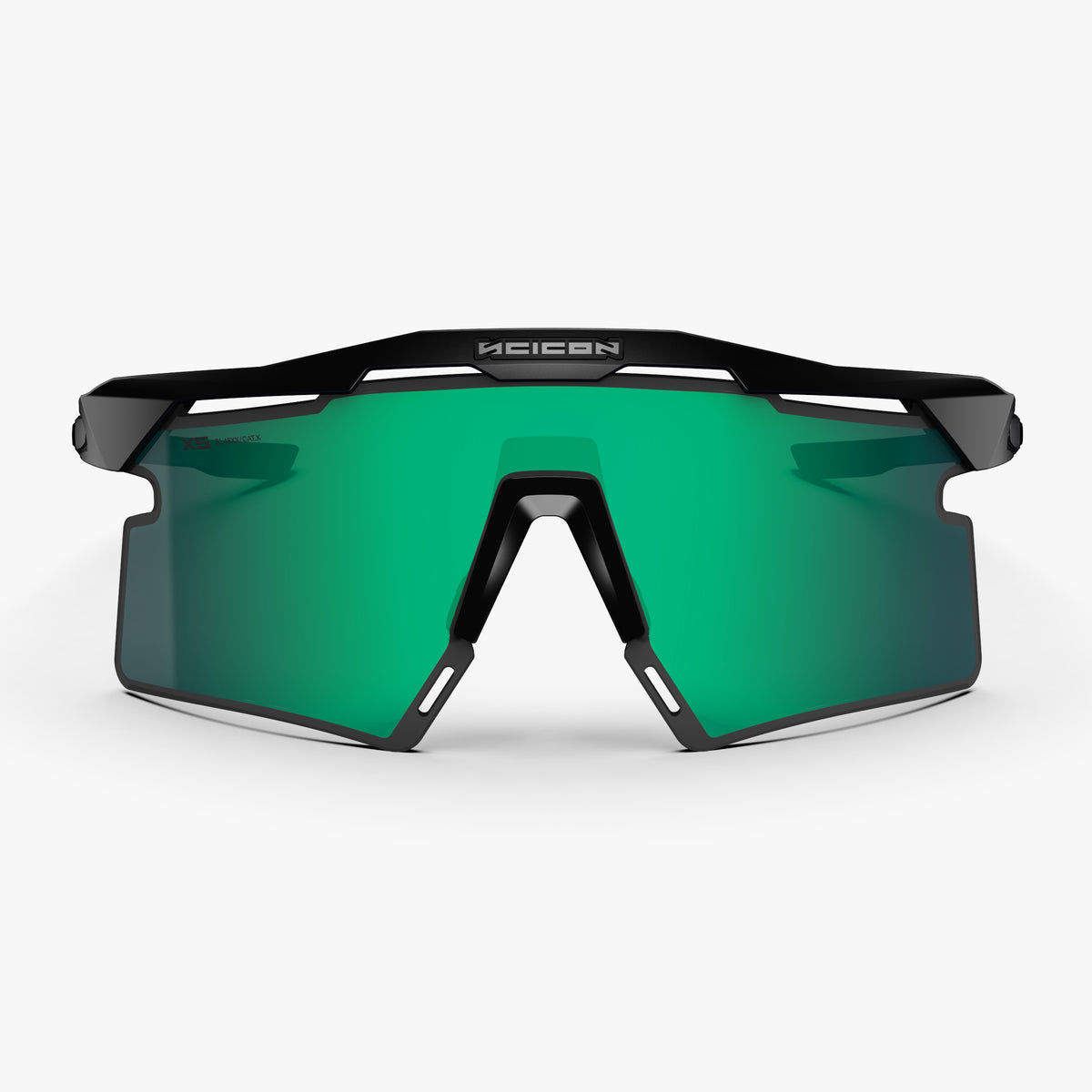 Aeroshade 2.0 Titanium XS Matte Black Multimirror Blue Green front