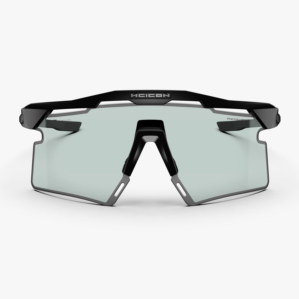 Aeroshade 2.0 Titanium XS Matte Black Photochromic Blue Green front