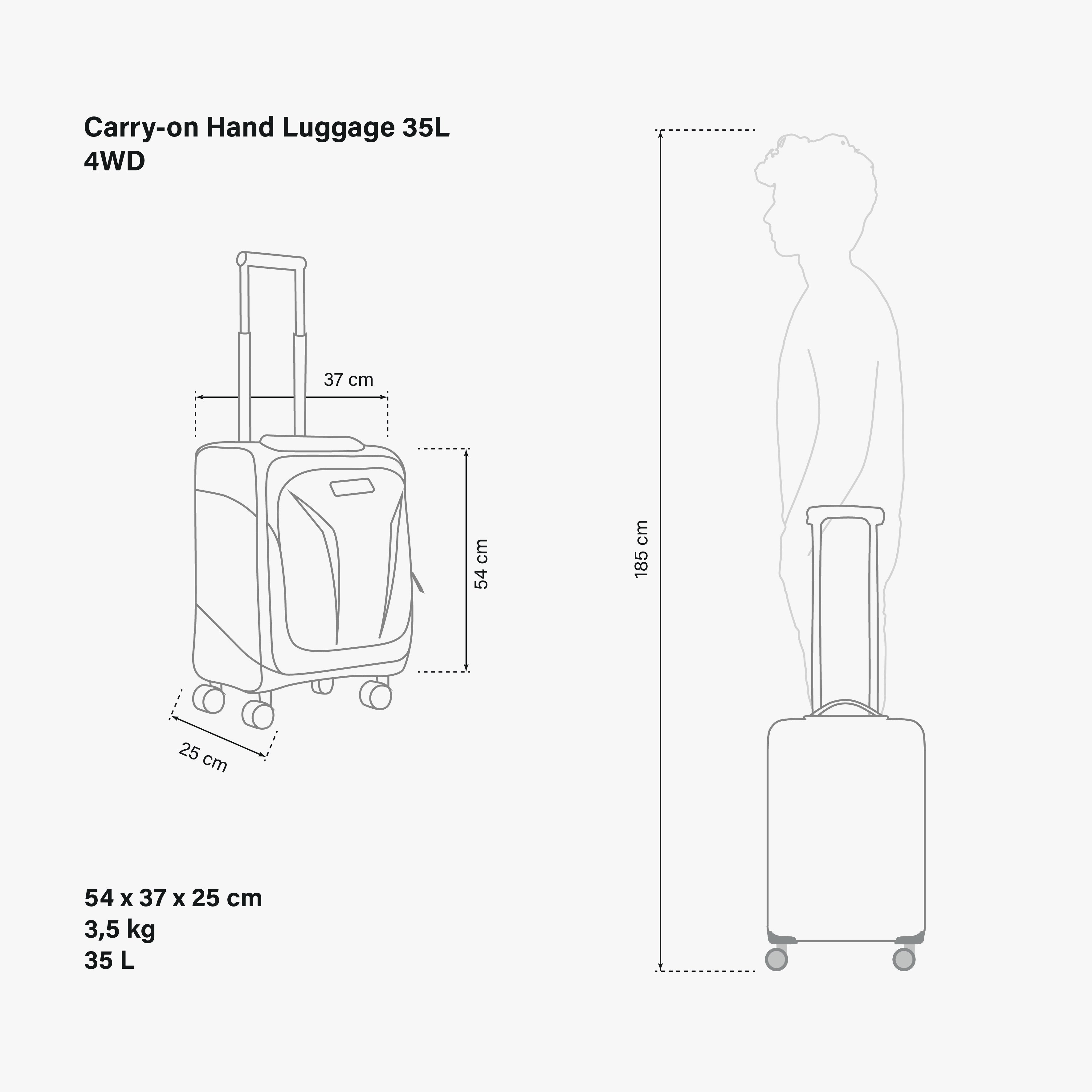 Trolley 35L 4WD dimensions