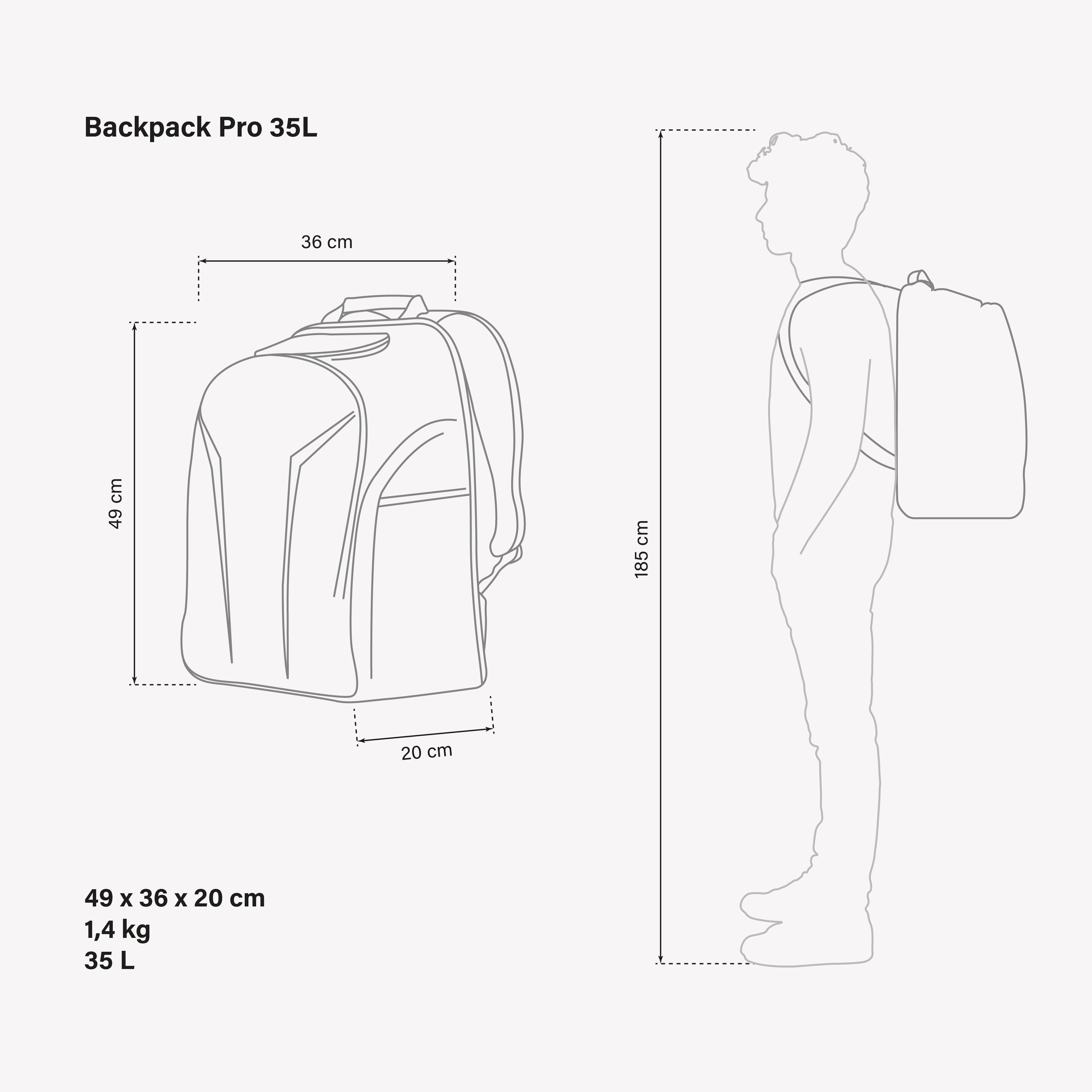 BACKPACK PRO 35L - VEGAN LEATHER SYNERSKIN™