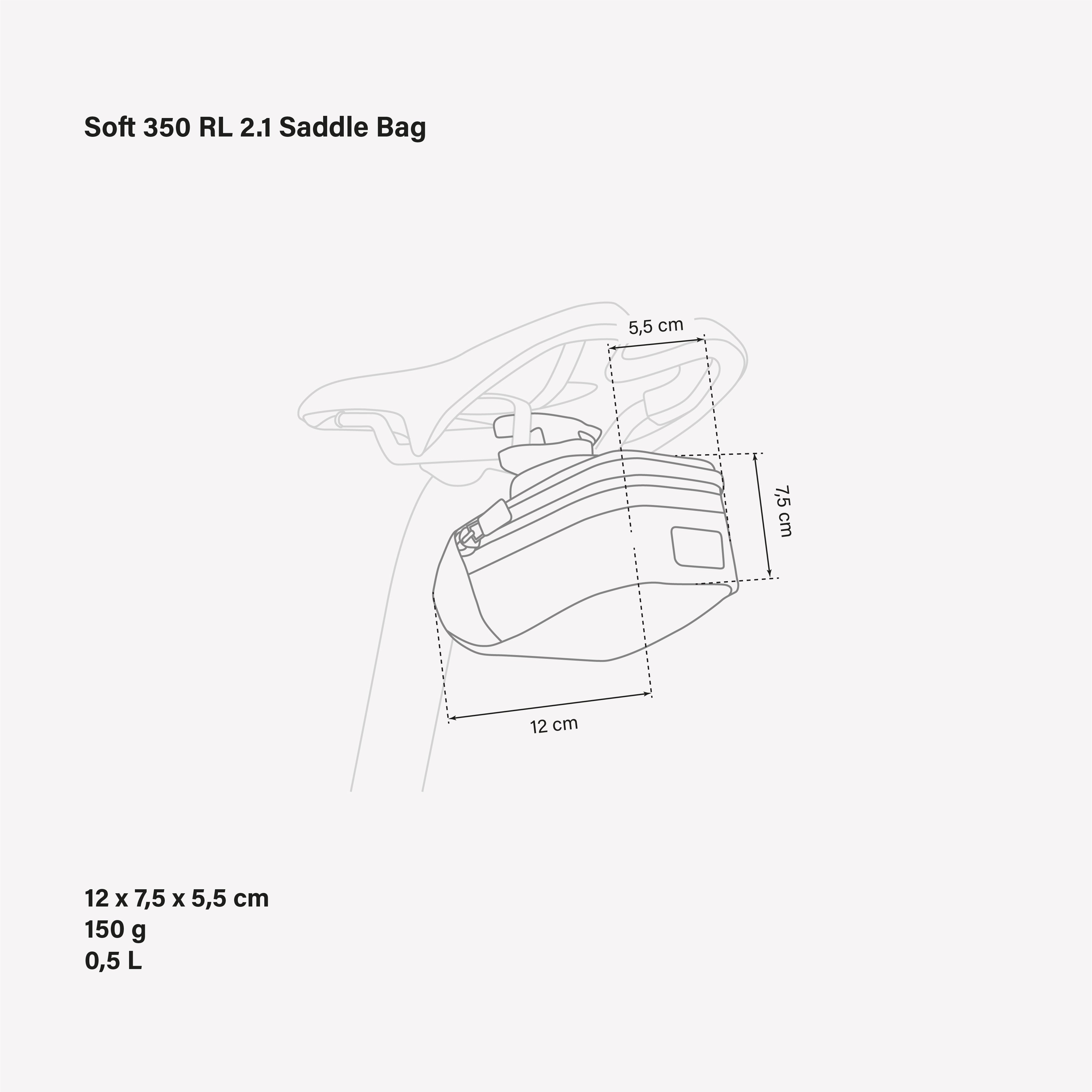 soft 350 saddlebag Dimensions