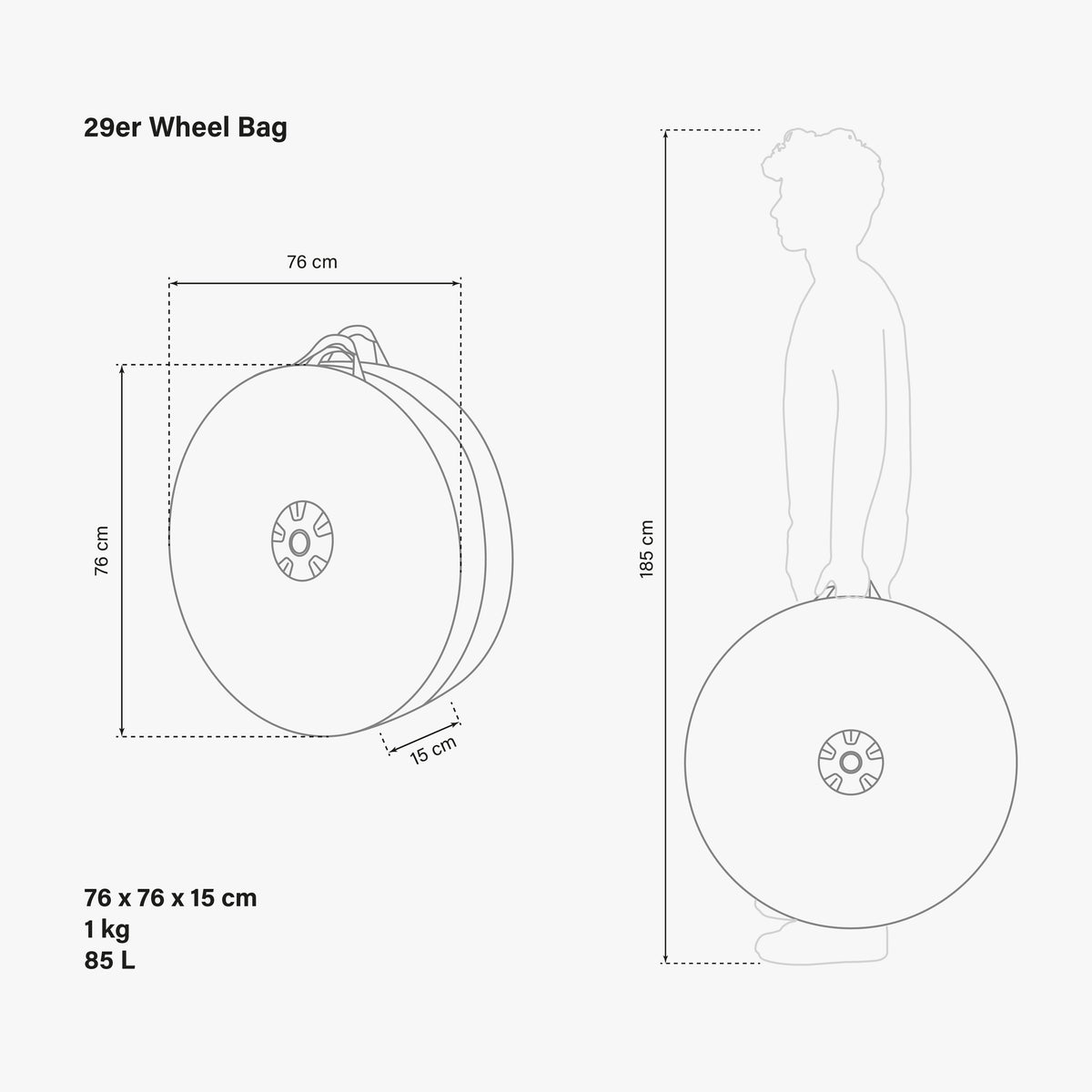 29er MTB Single Wheel Bag Dimensions
